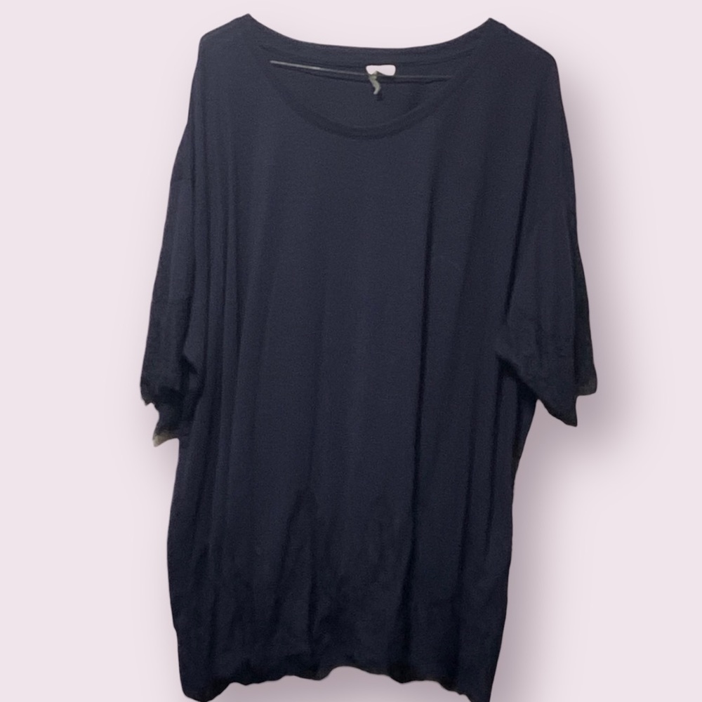 Cato Navy blue top with lace trim
